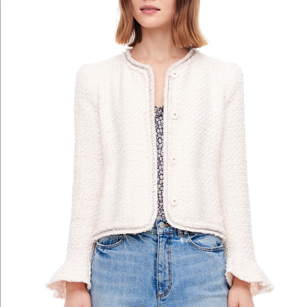 Rebecca Taylor Powder Pink Tweed Jacket
